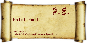 Halmi Emil névjegykártya
